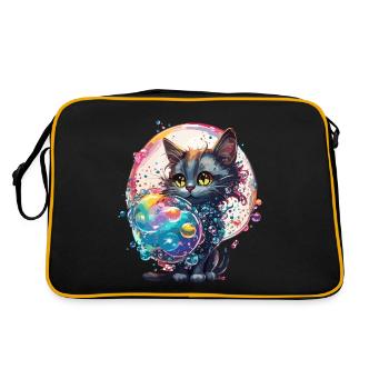 Animal in soap bubble / childlike / cute /mouse - Retro Bag - black/gold - Back