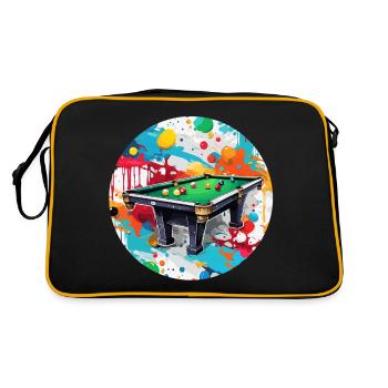 Billiard Table / Billiard Ball / 8 Ball / Pool / Kö - Retro Bag - black/gold - Back