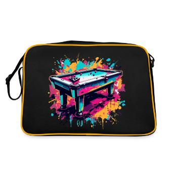 Billiard Table / Billiard Ball / 8 Ball / Pool / Kö - Retro Bag - black/gold - Back