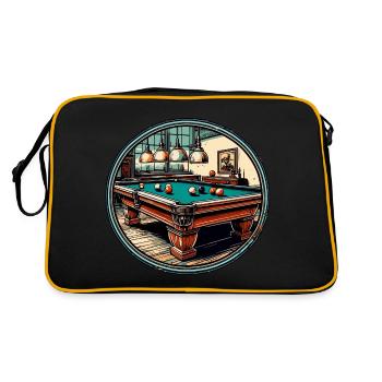 Billiard Table / Billiard Ball / 8 Ball / Pool / Kö - Retro Bag - black/gold - Back