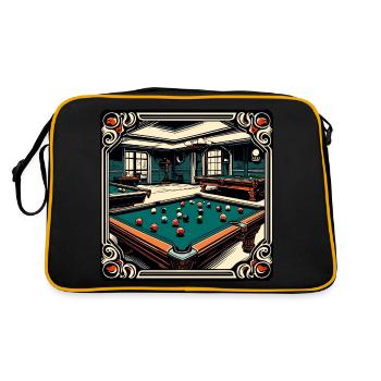 Billiard Table / Billiard Ball / 8 Ball / Pool / Kö - Retro Bag - black/gold - Back