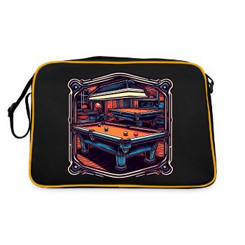 Billiard Table / Billiard Ball / 8 Ball / Pool / Kö - Retro Bag - black/gold - Back