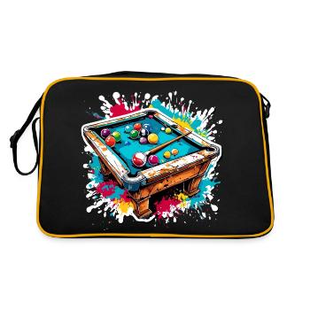 Billardtisch / Billiardkugel / 8 Ball / Pool / Kö - Retro Tasche - Schwarz/Gold - Hinten
