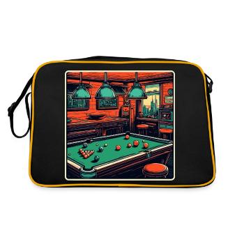 Billardtisch / Billiardkugel / 8 Ball / Pool / Kö - Retro Tasche - Schwarz/Gold - Hinten