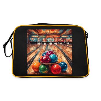 Bowling / Quilles / Bowling / Pin / Strike - Sac Retro - noir/or - Dos