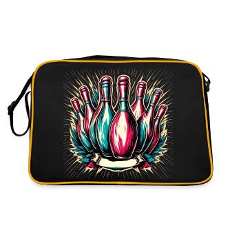 Bowling / Quilles / Bowling / Pin / Strike - Sac Retro - noir/or - Dos
