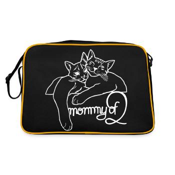 Mommy of two cat mom - Retro Bag - black/gold - Back