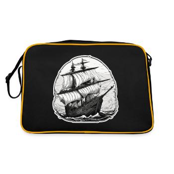Navire / Bateau / Ancre / Mer / Océan / Capitaine - Sac Retro - noir/or - Dos