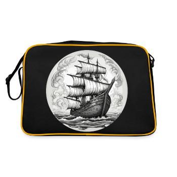 Navire / Bateau / Ancre / Mer / Océan / Capitaine - Sac Retro - noir/or - Dos