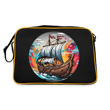 Navire / Bateau / Ancre / Mer / Océan / Capitaine - Sac Retro - noir/or - Dos