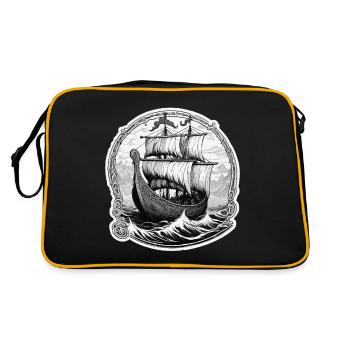 Navire / Bateau / Ancre / Mer / Océan / Capitaine - Sac Retro - noir/or - Dos