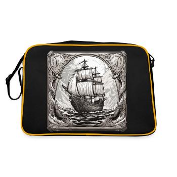 Navire / Bateau / Ancre / Mer / Océan / Capitaine - Sac Retro - noir/or - Dos