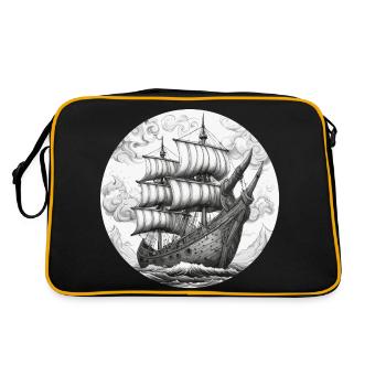 Navire / Bateau / Ancre / Mer / Océan / Capitaine - Sac Retro - noir/or - Dos