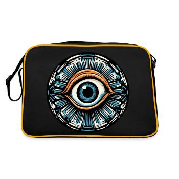 Psychédélique / Oeil / Psychobilly / Bande dessinée / Coloré - Sac Retro - noir/or - Dos