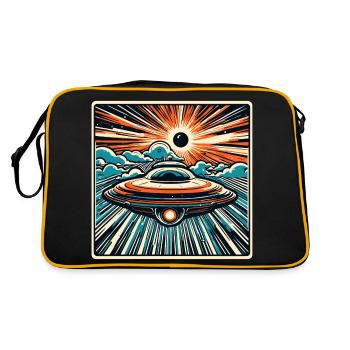 Alien / Vaisseau spatial / OVNI / Zone 51 / Tout / Mars - Sac Retro - noir/or - Dos