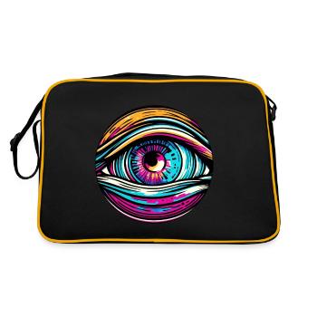 Psychédélique / Oeil / Psychobilly / Bande dessinée / Coloré - Sac Retro - noir/or - Dos