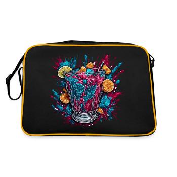 Cocktail / Bar / mixen / Drink / Exotisch / Club - Retro Tasche - Schwarz/Gold - Hinten