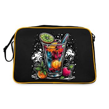 Cocktail / Bar / mixen / Drink / Exotisch / Club - Retro Tasche - Schwarz/Gold - Hinten