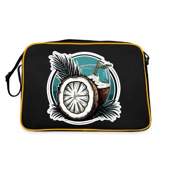 Cocktail / Bar / mixen / Drink / Exotisch / Club - Retro Tasche - Schwarz/Gold - Hinten