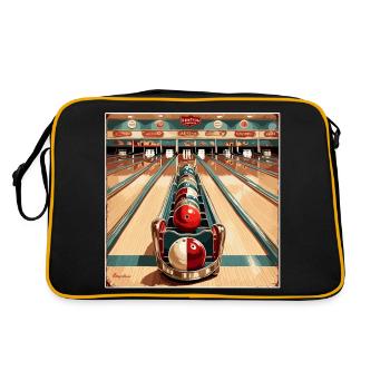 Bowling / Quilles / Bowling / Pin / Strike - Sac Retro - noir/or - Dos