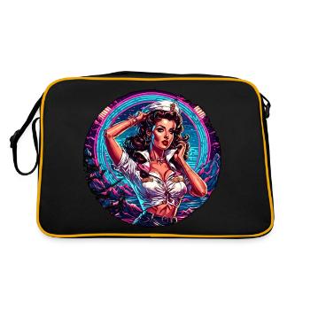 Marin / Pin-up / Navire / Bateau / Ancre / Dame - Sac Retro - noir/or - Dos