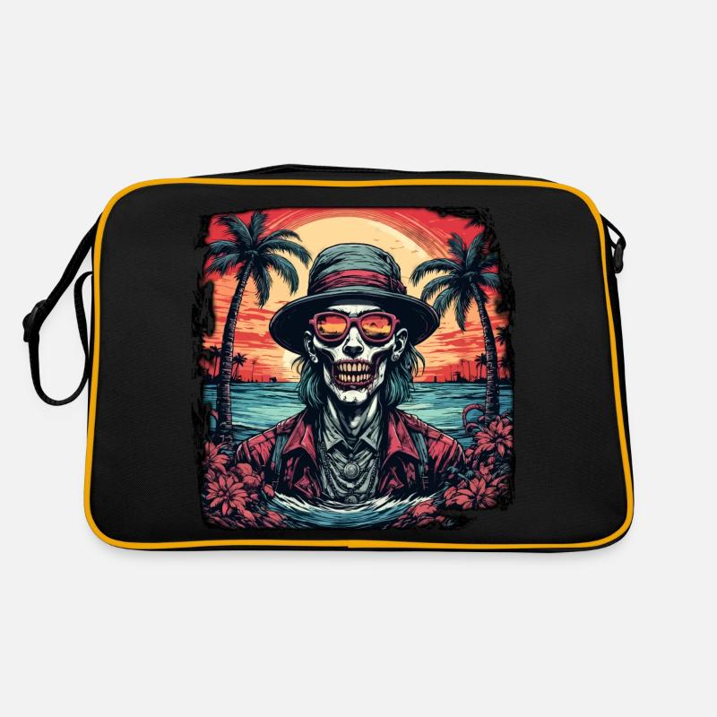 Zombie / Plage / Île / Vacances / Été / Soleil Sac Retro