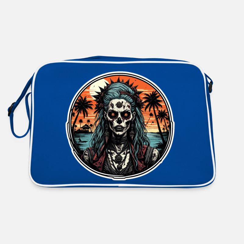 Zombie / Plage / Île / Vacances / Été / Soleil Sac Retro