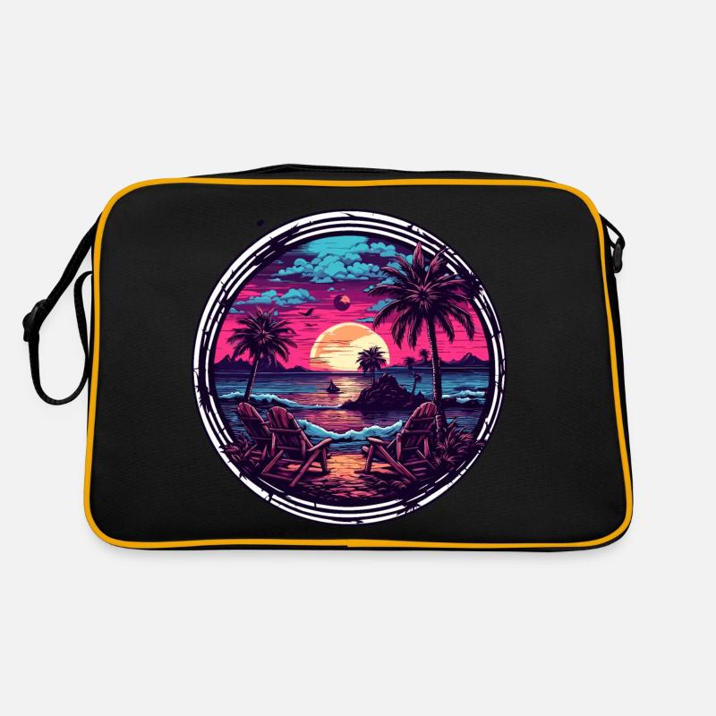 Plage / Île / Vacances / Été / Soleil / Mer Sac Retro