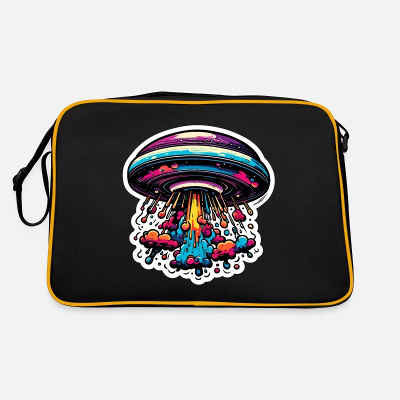 Alien / Raumschiff / Ufo / Area 51 / All / Mars Retro Tasche