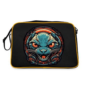Chat / Kitty / Miaou / Animal de compagnie / Animal / Boule de poils - Sac Retro - noir/or - Dos