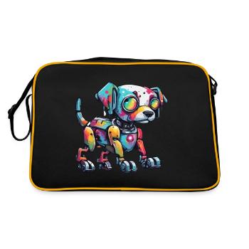 Robot animal / IA / Animaux mécanisés / Bande dessinée - Sac Retro - noir/or - Dos
