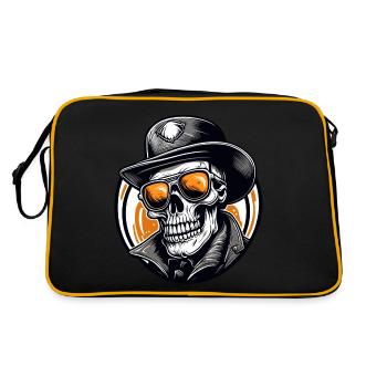Skull / Skull / Skeleton / Gothic / Tattoo - Retro Bag - black/gold - Back