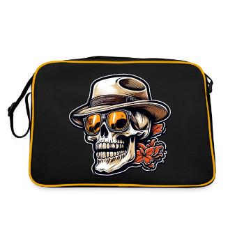 Skull / Skull / Skeleton / Gothic / Tattoo - Retro Bag - black/gold - Back