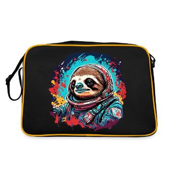 Astronaute / Espace / Animal / Paresseux / Vaisseau spatial - Sac Retro - noir/or - Dos