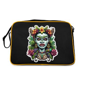 Tiki / Hawaï / Tropical / Île / Culture / Logo - Sac Retro - noir/or - Dos