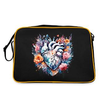 Heart / Mother's Day / Love / Holidays / Love - Retro Bag - black/gold - Back