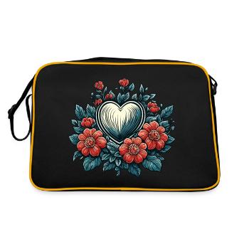 Heart / Mother's Day / Love / Holidays / Love - Retro Bag - black/gold - Back