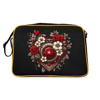 Heart / Mother's Day / Love / Holidays / Love - Retro Bag - black/gold - Back