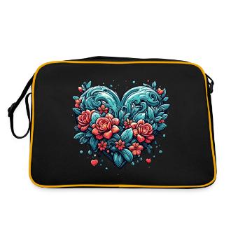 Heart / Mother's Day / Love / Holidays / Love - Retro Bag - black/gold - Back