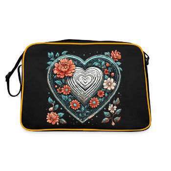 Heart / Mother's Day / Love / Holidays / Love - Retro Bag - black/gold - Back
