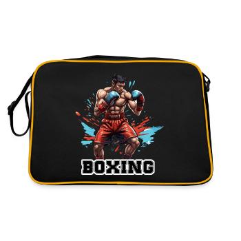 Boxer / Sports / Fight / Arena / Boxing Ring / Fists - Retro Bag - black/gold - Back