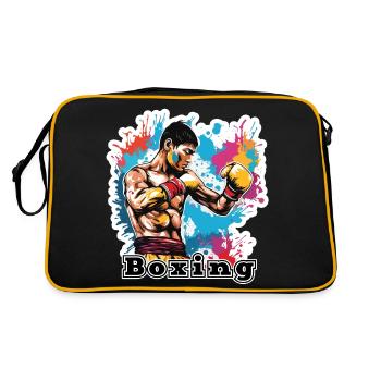 Boxer / Sports / Fight / Arena / Boxing Ring / Fists - Retro Bag - black/gold - Back