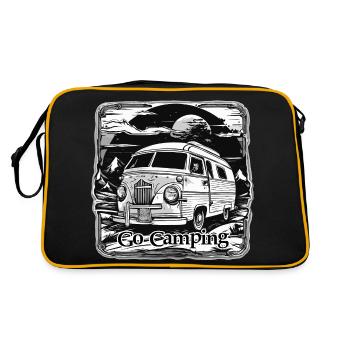 Camping-car / Camping-car / camping / Roadtrip / Voyage - Sac Retro - noir/or - Dos