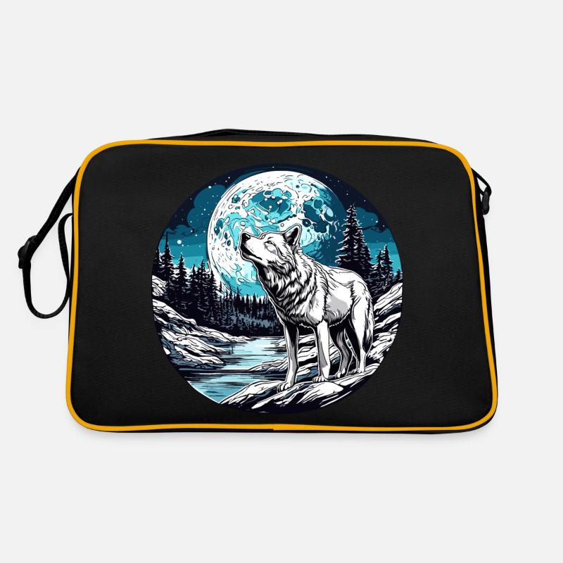 Wolf / Rudel / Wald / Wild / Tierwelt / heulen Retro Tasche