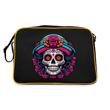 La Catrina / Tatouage / Mexique / Crâne / Crâne - Sac Retro - noir/or - Dos
