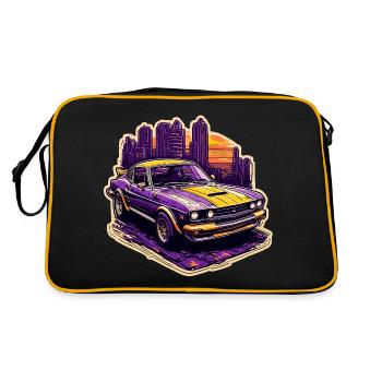 Car / Vehicle / Passenger Car / Mobile / Old Timer / Driving - Retro Bag - black/gold - Back