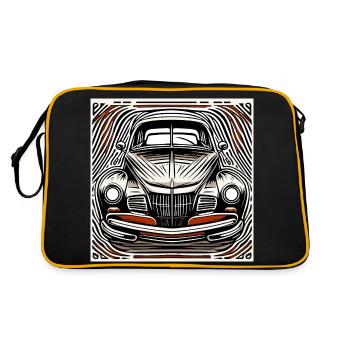 Car / Vehicle / Passenger Car / Mobile / Old Timer / Driving - Retro Bag - black/gold - Back