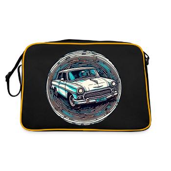 Voiture / Véhicule / Voiture de tourisme / Mobile / Ancienne / Conduite - Sac Retro - noir/or - Dos