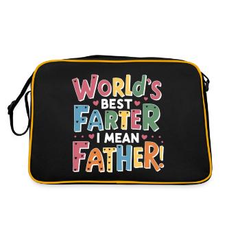 Der beste Vater der Welt, ich meine Vater! - Retro Tasche - Schwarz/Gold - Hinten