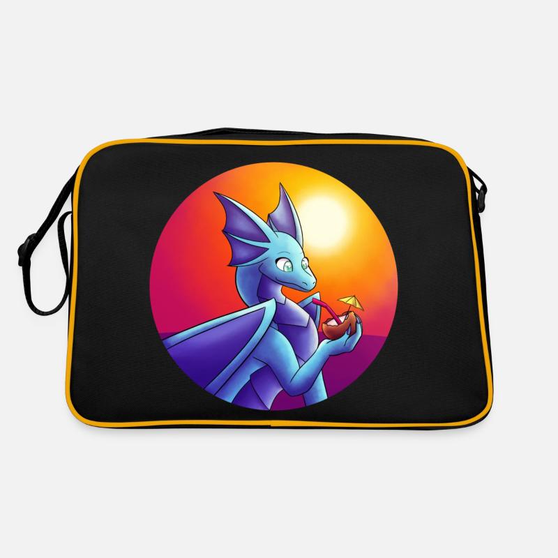 Sommer Blauer Drache Retro Tasche
